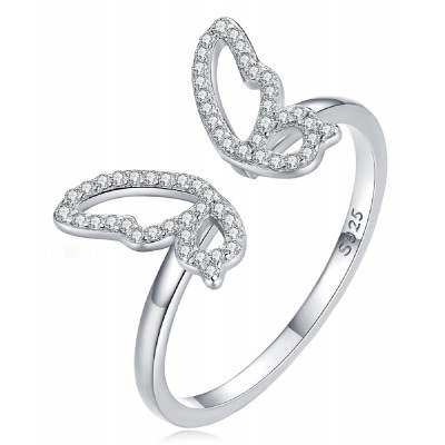 BAMOER δαχτυλίδι BSR278 με κυβική ζιρκόνια, ανοιγόμενο, ασήμι 925, ασημί BAMOER δαχτυλίδι BSR278 με κυβική ζιρκόνια, ανοιγόμενο, ασήμι 925, ασημί