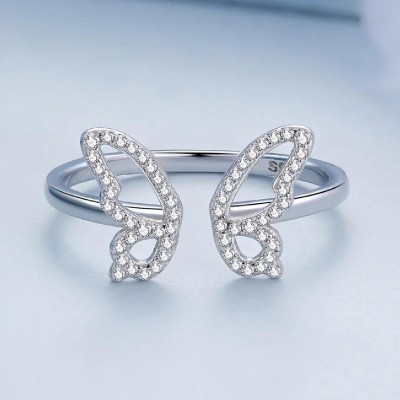 BAMOER δαχτυλίδι BSR278 με κυβική ζιρκόνια, ανοιγόμενο, ασήμι 925, ασημί BAMOER δαχτυλίδι BSR278 με κυβική ζιρκόνια, ανοιγόμενο, ασήμι 925, ασημί