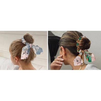 Λαστιχάκι μαλλιών με μικρό φιόγκο BTHU-0004, φλοράλ Λαστιχάκι μαλλιών με μικρό φιόγκο BTHU-0004, φλοράλ