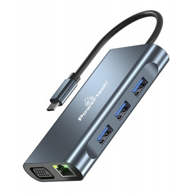 POWERTECH docking station BYL-2311 8 θυρών, USB-C σύνδεση, 100W PD, γκρι POWERTECH docking station BYL-2311 8 θυρών, USB-C σύνδεση, 100W PD, γκρι