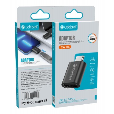 CELEBRAT αντάπτορας USB-C σε USB 3.0 CA-04, 5Gbps, μαύρος CELEBRAT αντάπτορας USB-C σε USB 3.0 CA-04, 5Gbps, μαύρος