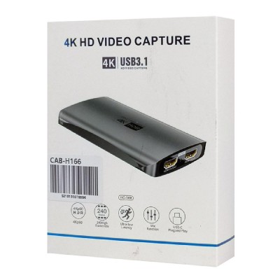 POWERTECH HDMI video capture CAB-H166, USB-C, 4K/60Hz, γκρι POWERTECH HDMI video capture CAB-H166, USB-C, 4K/60Hz, γκρι