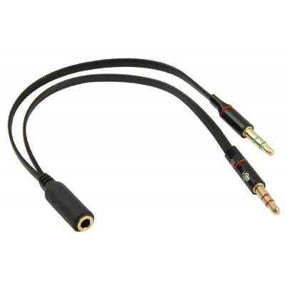 POWERTECH αντάπτορας 2x 3.5mm σε 3.5mm θηλυκό CAB-J047, 0.2m, μαύρο POWERTECH αντάπτορας 2x 3.5mm σε 3.5mm θηλυκό CAB-J047, 0.2m, μαύρο