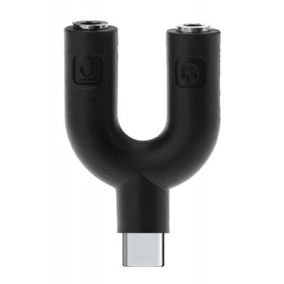 POWERTECH αντάπτορας USB Type-C σε 2x 3.5mm CAB-J052, μαύρος POWERTECH αντάπτορας USB Type-C σε 2x 3.5mm CAB-J052, μαύρος