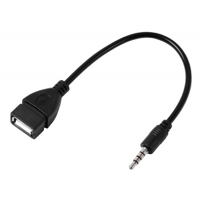 POWERTECH καλώδιο 3.5mm σε USB 2.0 female CAB-J055, 0.5m, μαύρο POWERTECH καλώδιο 3.5mm σε USB 2.0 female CAB-J055, 0.5m, μαύρο