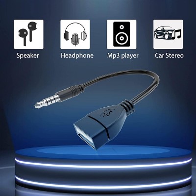 POWERTECH καλώδιο 3.5mm σε USB 2.0 female CAB-J055, 0.5m, μαύρο POWERTECH καλώδιο 3.5mm σε USB 2.0 female CAB-J055, 0.5m, μαύρο