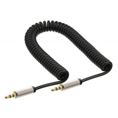 POWERTECH καλώδιο ήχου 3.5mm CAB-J057, spiral, gold plated, 1.8m, μαύρο POWERTECH καλώδιο ήχου 3.5mm CAB-J057, spiral, gold plated, 1.8m, μαύρο