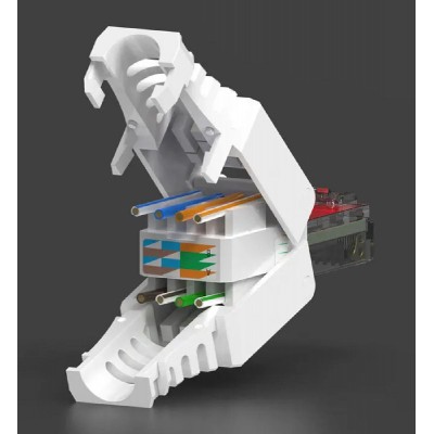 POWERTECH βύσμα δικτύου RJ45 CAB-N350, CAT 6A UTP, tool-free, λευκό POWERTECH βύσμα δικτύου RJ45 CAB-N350, CAT 6A UTP, tool-free, λευκό