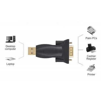 POWERTECH αντάπτορας USB 2.0 σε RS232 CAB-U152, PL2303TA, μαύρος POWERTECH αντάπτορας USB 2.0 σε RS232 CAB-U152, PL2303TA, μαύρος