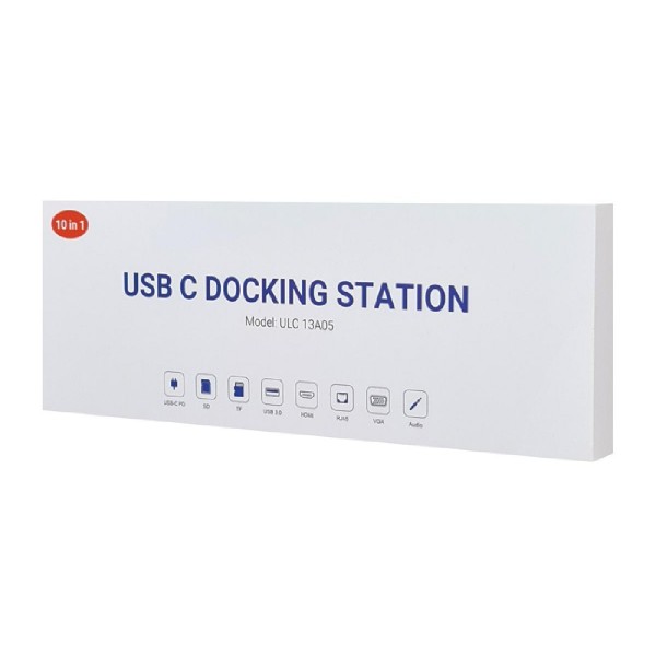 POWERTECH docking station CAB-UC080, 10 θυρών, βάση laptop, USB-C, γκρι POWERTECH docking station CAB-UC080, 10 θυρών, βάση laptop, USB-C, γκρι