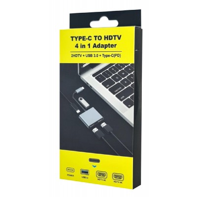 POWERTECH docking station CAB-UC083, 4 θυρών, USB-C, 4K, 100W, γκρι POWERTECH docking station CAB-UC083, 4 θυρών, USB-C, 4K, 100W, γκρι