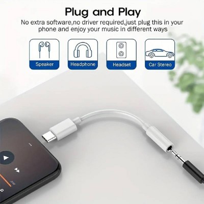 POWERTECH αντάπτορας USB-C σε 3.5mm CAB-UC084, λευκός POWERTECH αντάπτορας USB-C σε 3.5mm CAB-UC084, λευκός