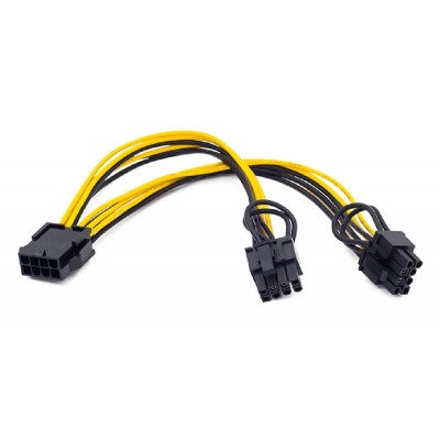 POWERTECH Καλώδιο EPS 12V 8pin (M) σε 2x PCIe 8 (6+2pin) CAB-W035, 20cm POWERTECH Καλώδιο EPS 12V 8pin (M) σε 2x PCIe 8 (6+2pin) CAB-W035, 20cm