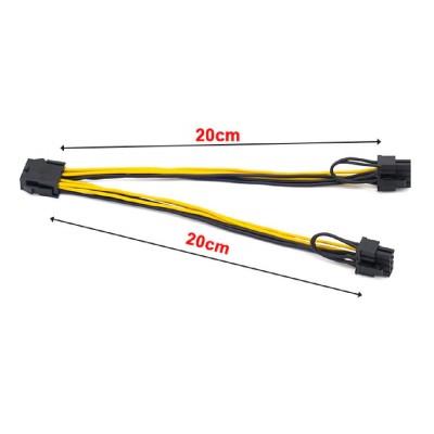 POWERTECH Καλώδιο EPS 12V 8pin (M) σε 2x PCIe 8 (6+2pin) CAB-W035, 20cm POWERTECH Καλώδιο EPS 12V 8pin (M) σε 2x PCIe 8 (6+2pin) CAB-W035, 20cm