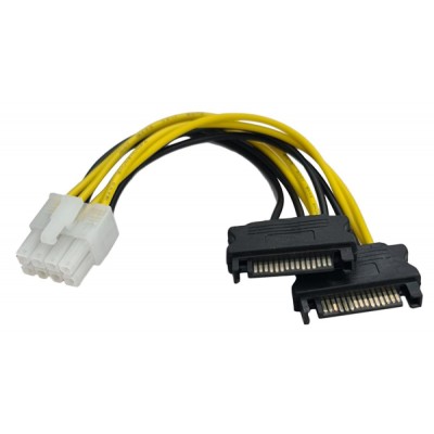 POWERTECH καλώδιο EPS 8pin σε 2x SATA 15pin CAB-W039, 15cm POWERTECH καλώδιο EPS 8pin σε 2x SATA 15pin CAB-W039, 15cm