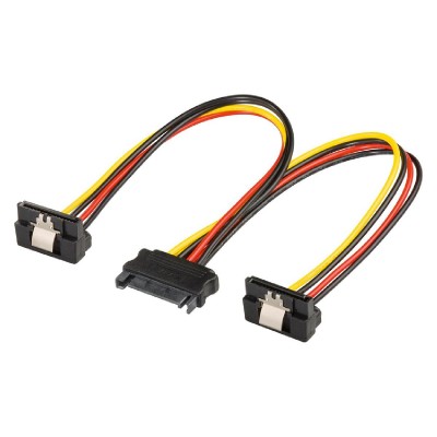 POWERTECH καλώδιο SATA 15pin male σε 2x 15pin female 90° CAB-W040 POWERTECH καλώδιο SATA 15pin male σε 2x 15pin female 90° CAB-W040
