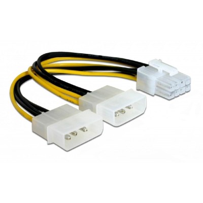 POWERTECH καλώδιο 2x molex 5 1/4 σε PCI 8pin CAB-W041, για VGA, 0.15m POWERTECH καλώδιο 2x molex 5 1/4 σε PCI 8pin CAB-W041, για VGA, 0.15m
