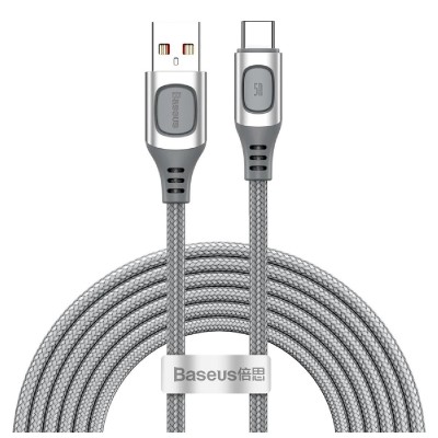 BASEUS καλώδιο USB σε USB Type-C CATSS-B0S, 5A, 2m, γκρι BASEUS καλώδιο USB σε USB Type-C CATSS-B0S, 5A, 2m, γκρι