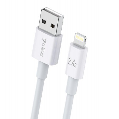 CELEBRAT καλώδιο Lightning σε USB CB-24L, 2.4A, 1.2m, λευκό CELEBRAT καλώδιο Lightning σε USB CB-24L, 2.4A, 1.2m, λευκό