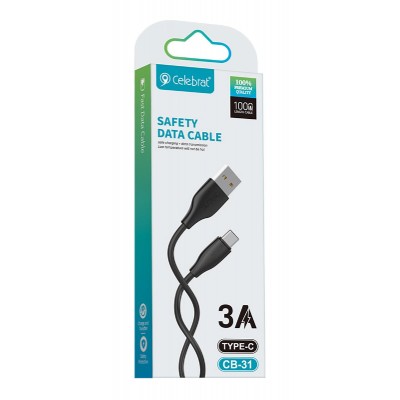 CELEBRAT καλώδιο USB-C σε USB CB-31A, 15W, 480Mbps, 1m, μαύρο CELEBRAT καλώδιο USB-C σε USB CB-31A, 15W, 480Mbps, 1m, μαύρο