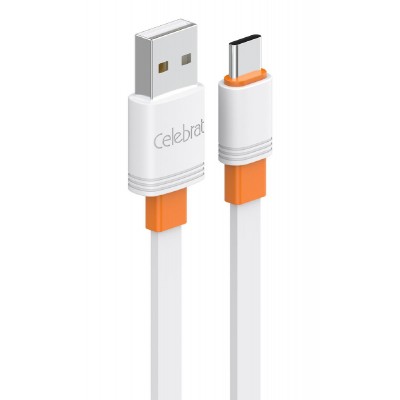 CELEBRAT καλώδιο USB-C σε USB CB-33C, flat, 3A, 1m, λευκό CELEBRAT καλώδιο USB-C σε USB CB-33C, flat, 3A, 1m, λευκό