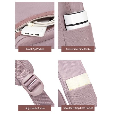 CHANTRIA γυναικεία τσάντα πλάτης CB00649 με θήκη laptop 14", 14.3L, μωβ CHANTRIA γυναικεία τσάντα πλάτης CB00649 με θήκη laptop 14", 14.3L, μωβ