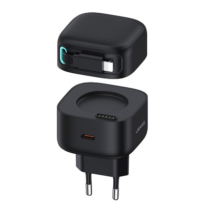 USAMS φορτιστής τοίχου US-CC209 καλώδιο Lightning, USB-C 35W GaN, μαύρος USAMS φορτιστής τοίχου US-CC209 καλώδιο Lightning, USB-C 35W GaN, μαύρος