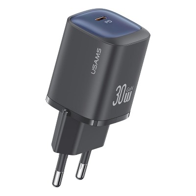 USAMS φορτιστής τοίχου US-CC251, USB-C, 30W, GaN, μαύρος USAMS φορτιστής τοίχου US-CC251, USB-C, 30W, GaN, μαύρος