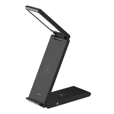 USAMS ασύρματος φορτιστής US-CD181 με φωτιστικό, 3 σε 1, 15W, μαύρος USAMS ασύρματος φορτιστής US-CD181 με φωτιστικό, 3 σε 1, 15W, μαύρος