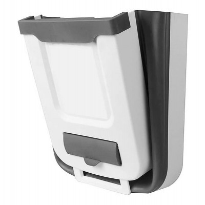 Πτυσσόμενος κάδος απορριμμάτων CLN-0054 με θήκη για σακούλες, 10L, γκρι Πτυσσόμενος κάδος απορριμμάτων CLN-0054 με θήκη για σακούλες, 10L, γκρι