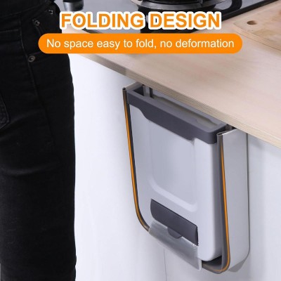 Πτυσσόμενος κάδος απορριμμάτων CLN-0054 με θήκη για σακούλες, 10L, γκρι Πτυσσόμενος κάδος απορριμμάτων CLN-0054 με θήκη για σακούλες, 10L, γκρι