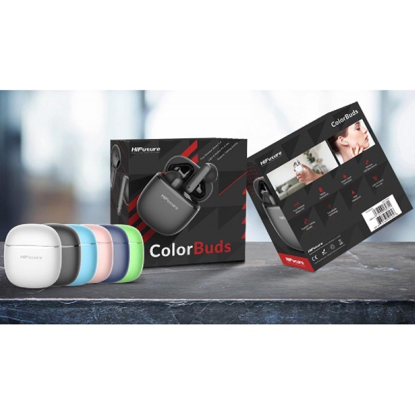 HIFUTURE earphones με θήκη φόρτισης ColorBuds, True Wireless, μαύρα