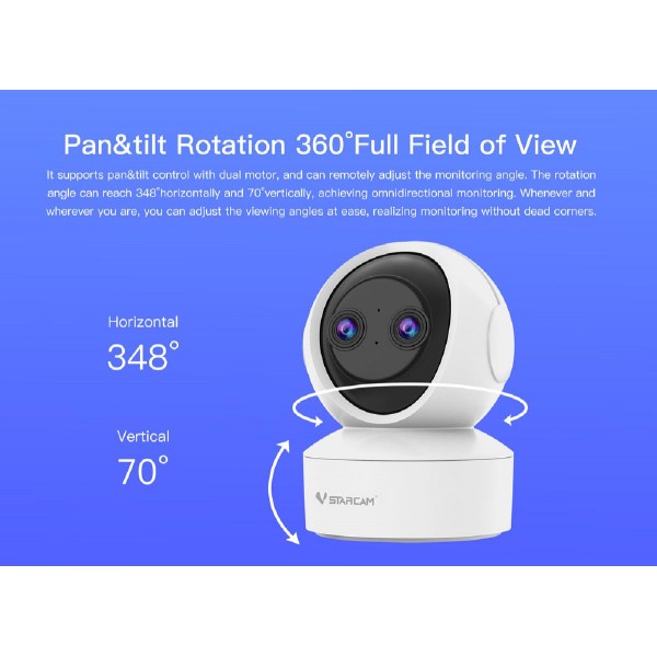 VSTARCAM smart κάμερα CS49D, 3MP, dual lens, WiFi, PTZ, SD VSTARCAM smart κάμερα CS49D, 3MP, dual lens, WiFi, PTZ, SD