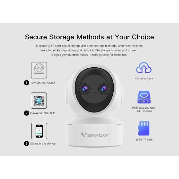 VSTARCAM smart κάμερα CS49D, 3MP, dual lens, WiFi, PTZ, SD VSTARCAM smart κάμερα CS49D, 3MP, dual lens, WiFi, PTZ, SD