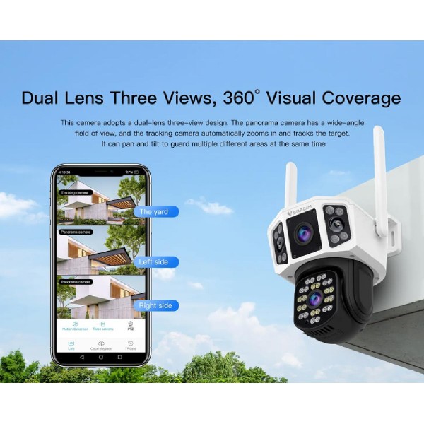 VSTARCAM smart κάμερα CS667DR, dual lens, 3MP, WiFi, SD, PTZ, IP66 VSTARCAM smart κάμερα CS667DR, dual lens, 3MP, WiFi, SD, PTZ, IP66