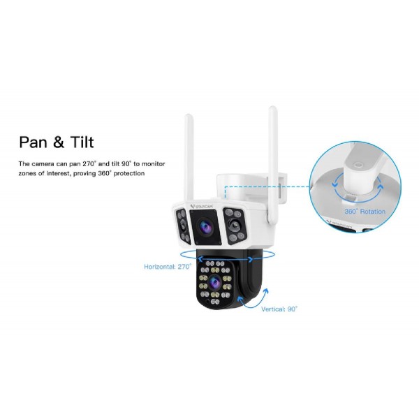 VSTARCAM smart κάμερα CS667DR, dual lens, 3MP, WiFi, SD, PTZ, IP66 VSTARCAM smart κάμερα CS667DR, dual lens, 3MP, WiFi, SD, PTZ, IP66
