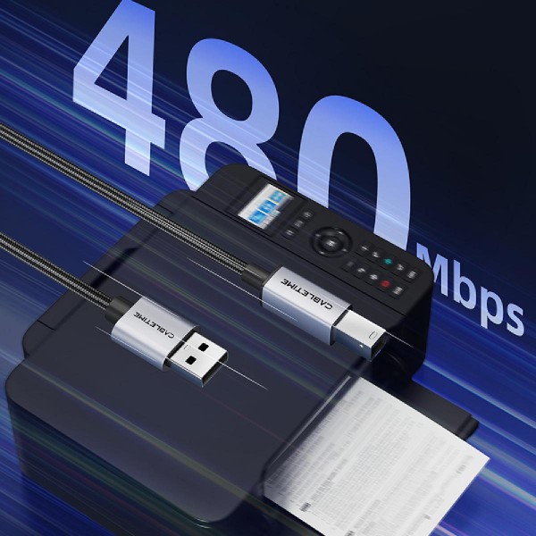 CABLETIME καλώδιο USB σε USB Type B CT-AMBM1, 480Mbps, 3m, μαύρο CABLETIME καλώδιο USB σε USB Type B CT-AMBM1, 480Mbps, 3m, μαύρο
