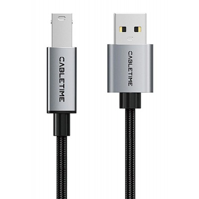 CABLETIME καλώδιο USB σε USB Type B CT-AMBM1, 480Mbps, 5m, μαύρο CABLETIME καλώδιο USB σε USB Type B CT-AMBM1, 480Mbps, 5m, μαύρο