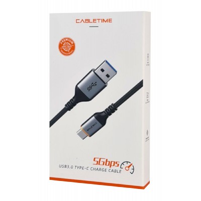 CABLETIME καλώδιο USB-C σε USB CT-AMCMG1, 3A, 5Gbps, 0.5m, μαύρο CABLETIME καλώδιο USB-C σε USB CT-AMCMG1, 3A, 5Gbps, 0.5m, μαύρο