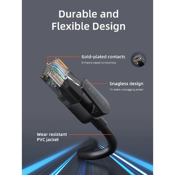 CABLETIME καλώδιο δικτύου CT-CAT6U, CAT 6 UTP, 250 MHz, CCA, 0.5m, μαύρο CABLETIME καλώδιο δικτύου CT-CAT6U, CAT 6 UTP, 250 MHz, CCA, 0.5m, μαύρο
