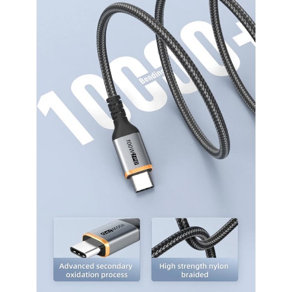 CABLETIME καλώδιο USB-C CT-CM100, 100W PD, 2m, μαύρο CABLETIME καλώδιο USB-C CT-CM100, 100W PD, 2m, μαύρο