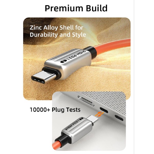 CABLETIME καλώδιο USB-C CT-CM240-ZSO2, 240W, 480Mbps, 2m, πορτοκαλί CABLETIME καλώδιο USB-C CT-CM240-ZSO2, 240W, 480Mbps, 2m, πορτοκαλί