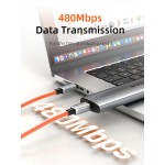 CABLETIME καλώδιο USB-C CT-CM240-ZSO2, 240W, 480Mbps, 2m, πορτοκαλί CABLETIME καλώδιο USB-C CT-CM240-ZSO2, 240W, 480Mbps, 2m, πορτοκαλί
