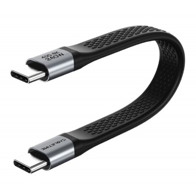 CABLETIME καλώδιο USB-C CT-FU4-AG, flat, 240W, 40Gbps, 8K/60Hz, USB4, 0.15m, μαύρο CABLETIME καλώδιο USB-C CT-FU4-AG, flat, 240W, 40Gbps, 8K/60Hz, USB4, 0.15m, μαύρο