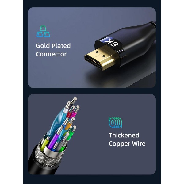 CABLETIME καλώδιο HDMI 2.1 CT-HM8K με Ethernet, 8K/60Hz, 48 Gbps, 3m, μαύρο CABLETIME καλώδιο HDMI 2.1 CT-HM8K με Ethernet, 8K/60Hz, 48 Gbps, 3m, μαύρο