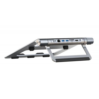 CABLETIME docking station CT-HUBS7-AG με βάση laptop, 8 θυρών, γκρι CABLETIME docking station CT-HUBS7-AG με βάση laptop, 8 θυρών, γκρι