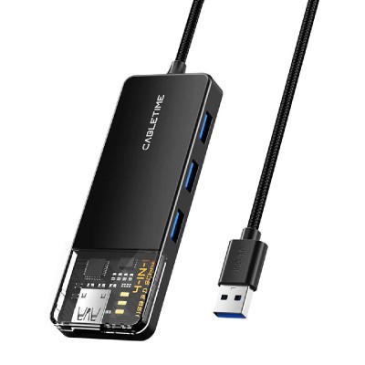 CABLETIME USB hub CT-HUBT2-PB, 4x θυρών, 5Gbps, 1m, μαύρο CABLETIME USB hub CT-HUBT2-PB, 4x θυρών, 5Gbps, 1m, μαύρο