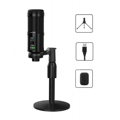 CABLETIME πυκνωτικό μικρόφωνο MP03-AB, με αντιανέμιο & τρίποδα, USB CABLETIME πυκνωτικό μικρόφωνο MP03-AB, με αντιανέμιο & τρίποδα, USB