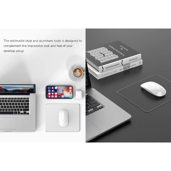 Μεταλλικό mouse pad CT-MP24-AS, 246x202x2mm, ασημί/μαύρο Μεταλλικό mouse pad CT-MP24-AS, 246x202x2mm, ασημί/μαύρο