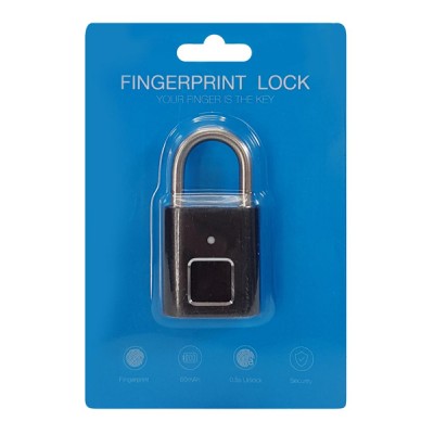 Λουκέτο ασφαλείας με fingerprint CTL-0021, 50mm, μεταλλικό, μαύρο Λουκέτο ασφαλείας με fingerprint CTL-0021, 50mm, μεταλλικό, μαύρο